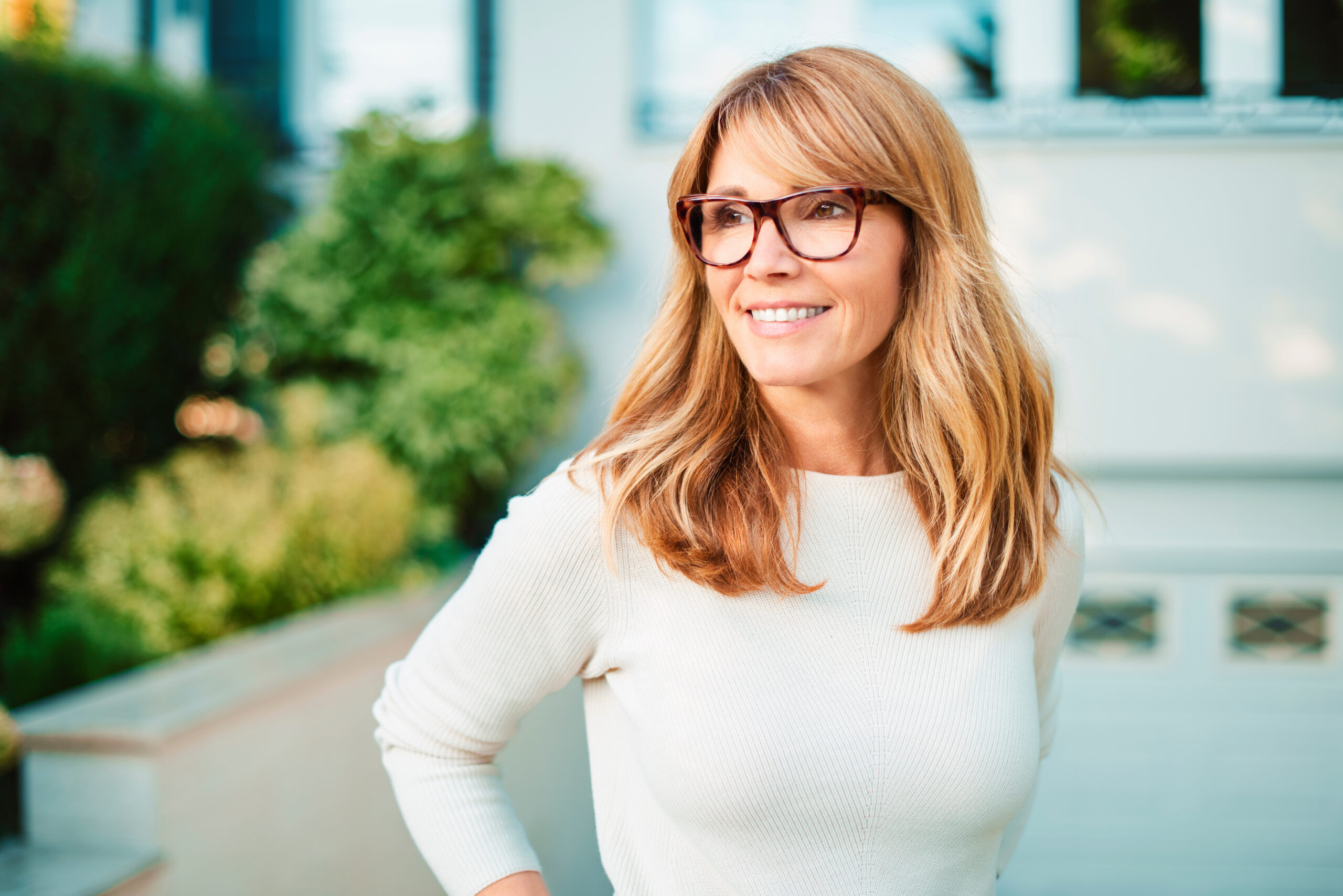 Woman smiling